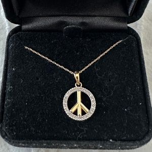 24k Diamond Peace Necklace